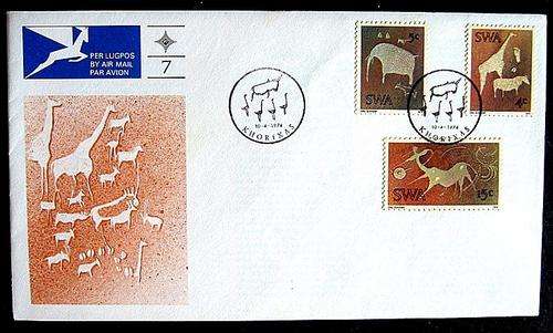 SWA  Twyfelfontein Rock Engravings  FDC No.7  10 April 1974