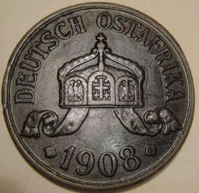 GEA : German East Africa  : 5-Heller 1908J (Deutch  Ostafrika)