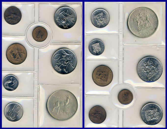COMPLETE & UNCIRCULATED : RSA Mint Pack of 1970 (including the first bilingual SILVER  Rand)