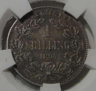 Graded Paul Kruger Z.A.R. 1894 Shilling (1/-) VF30
