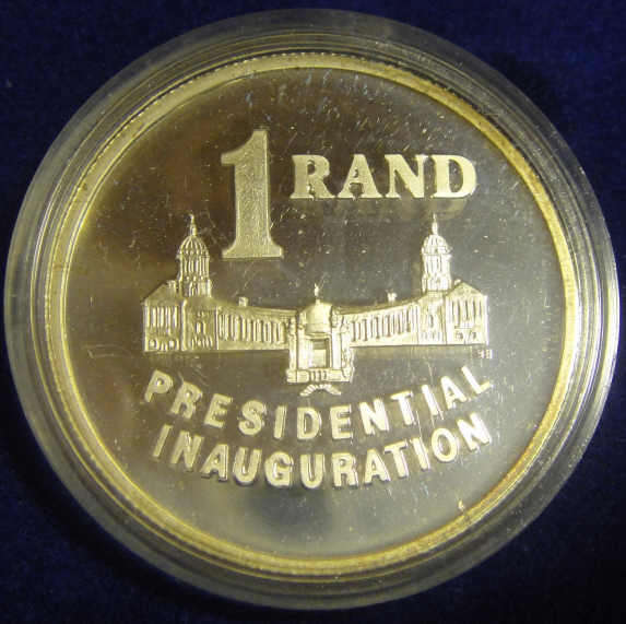 Inauguration Mandela Silver Rand : The SAM boxed silver R1 Proof of 1994
