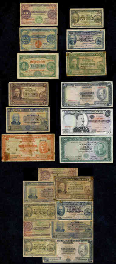 Colonial Mozambique : Bank Note Collection from early 1900s onwards