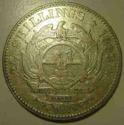 Z.A.R. Paul Kruger Half Crown (2/6-) : 1893 : SCARCE 1893 date.