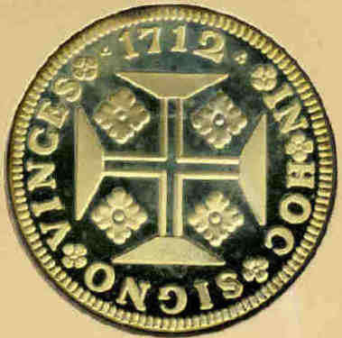 STERLING SILVER CROWN: Cape Heritage Collection : Portuguese Moidore of 1712.
