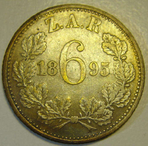 Paul Kruger (Z.A.R.) Sixpence (6d) of 1895