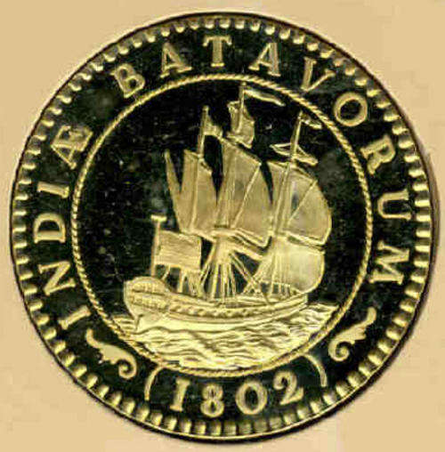 STERLING SILVER CROWN: Cape Heritage Collection : Dutch East Indies Quarter Guilder of 1802