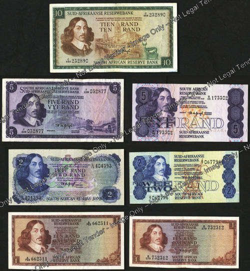 Old Jan Van Riebeeck collection of SA Bank Notes (TW de Jongh 1960s and 1970s)