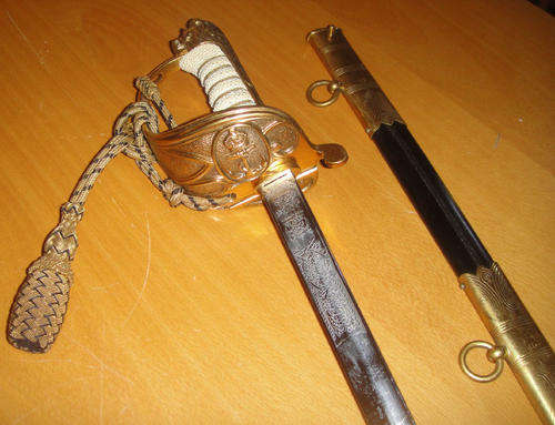 South African NAVY SWORD (circa 1952) with accompanying letter from Wilkinson Sword.