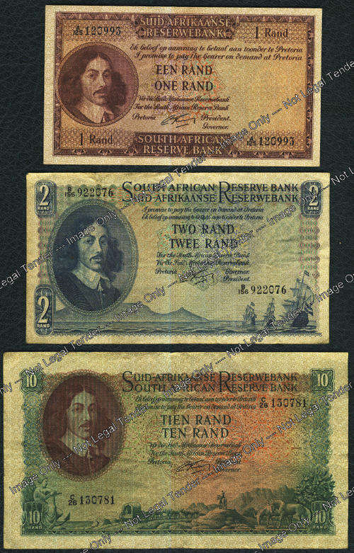 G Rissik : The last of the very large SA bank Notes : Type Set from One Rand to Ten Rand