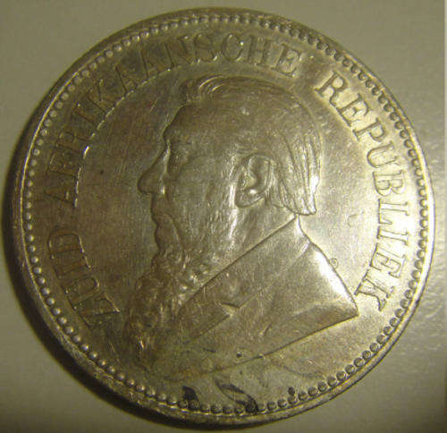 Paul Kruger Z.A.R. Half Crown of 1895 (XF-details cleaned)