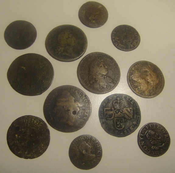 Small French Hoard of Coins from Late-Medieval period to 1700s.