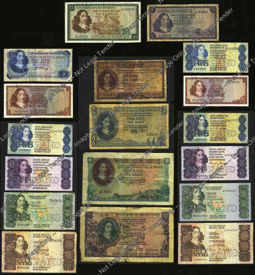 LARGE JAN van REBEECK Bank Note Collection of the Republic of South Africa