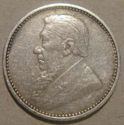 Paul Kruger (Z.A.R.) Tickey (Silver 3d) of 1893 (Very Fine)