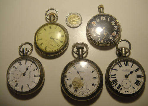 Five (5) non-working Antique Pocket Watches (One bid takes all)