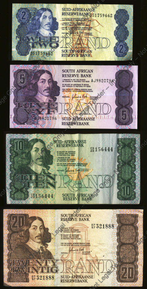 Republic of South Africa : Gerhard de Kock : Bank Note TYPE SET from the 1980s