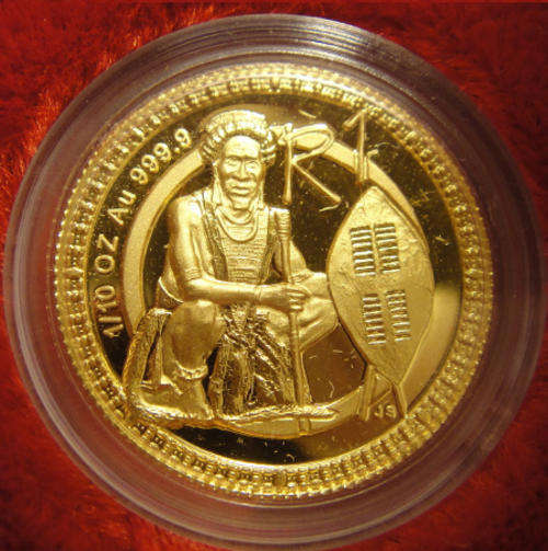 24-Ct GOLD 1/10 th Ounce R1: 1999: The Zulu Warrior