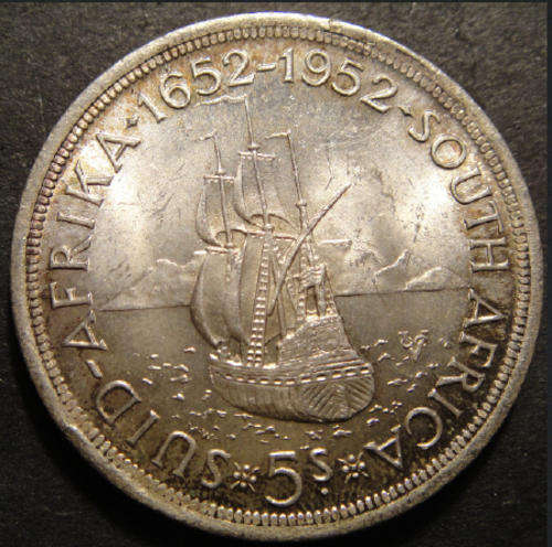 Beautiful SILVER SA CROWN : Jan van Riebeeck tercentenary 1652-1952