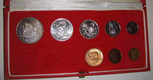 1973 Short Proof Set in Long Proof Box : No Gold : (Republic of South Africa)