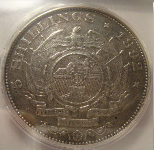 1892 Paul Kruger Z.A.R. Crown (5/-) Single Shaft : Graded Very Fine details