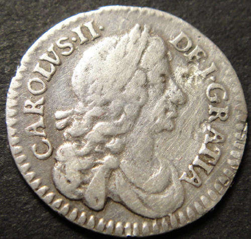 Great Britain : King Charles II Silver Two Pence of 1679