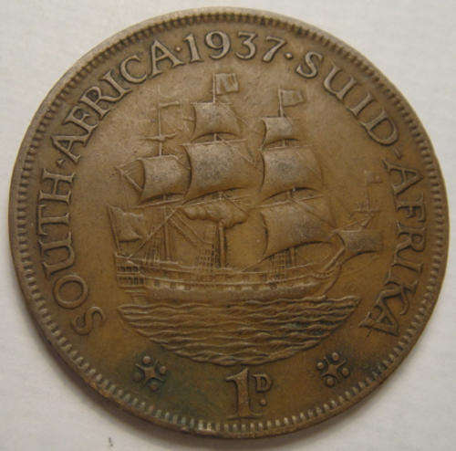 1937 Penny : Union of South Africa