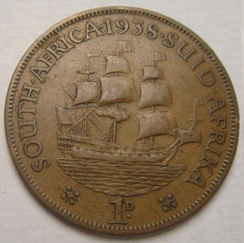 1938 Penny : Union of South Africa