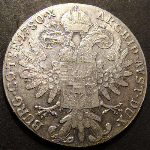 1780 Maria Theresa Silver CROWN-sized Thaler from Austria