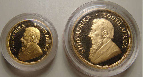 Gold Quarter (1/4  Oz) & Tenth (1/10 Oz) PROOF Krugerrand Set of 1990