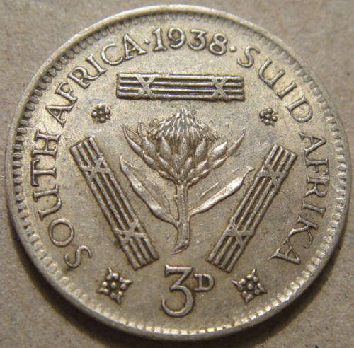 Tickey (3d) : 1938 : Extremely Fine : Catalogues at R750.00