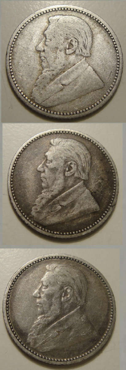 Z.A.R. Paul Kruger Sixpence Collection of 1895, 1896 and 1897 (One Bid takes all)