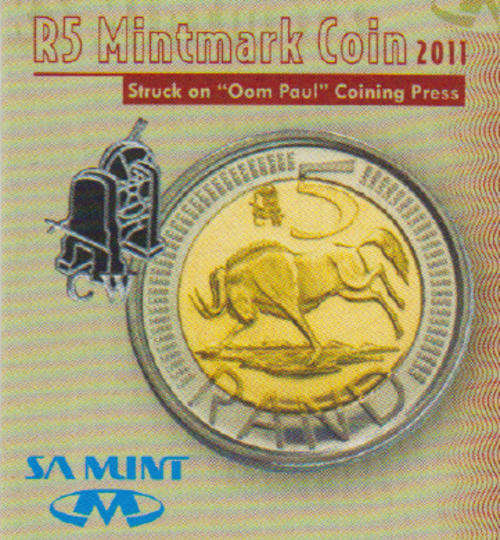 R5 with Oom Paul Mintmark of 2011 with Certificate of Authenticity