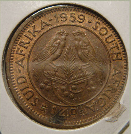 1959 Farthing (Quarter Penny) : Union of South Africa : MINT STATE