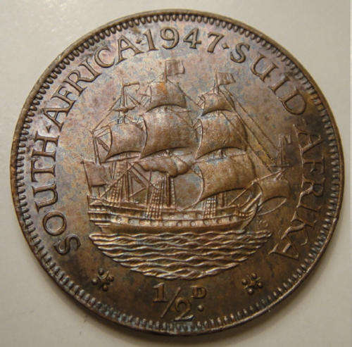 1947 Half Penny : Union of South Africa (MINT STATE)