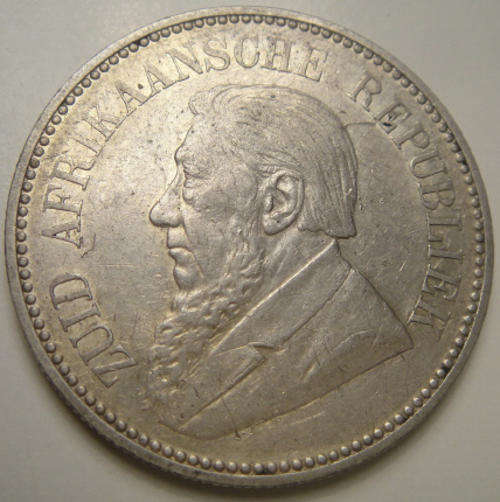 1897 Half Crown (2/6-) : Paul Kruger ZAR (Extremely Fine)