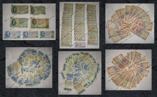 MASSIVE lot of 242 old Jan van Riebeeck Banknotes found in an old plastic bin
