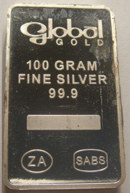 99.9% PURE SILVER BAR  : 100 Grams