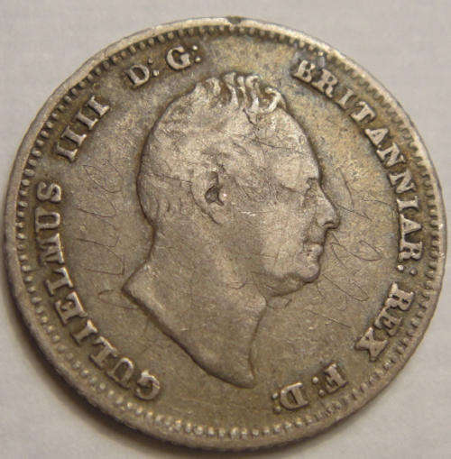 1836 Groat (Four Pence) King William IIII (obverse graffiti)