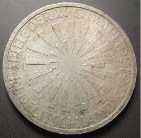 German Federal Republic: Silver 10-Mark : Munich Olympics 1971