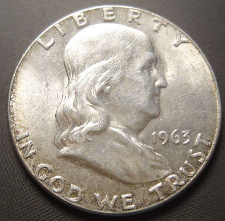United States of America : Franklin Silver Half Dollar of 1963