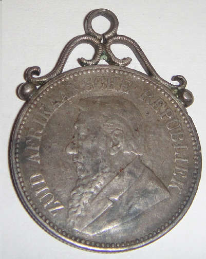 Paul Kruger (Z.A.R.) Half Crown (1897) set in Pendant
