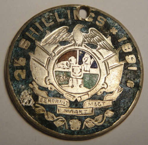 Paul Kruger (Z.A.R.) Half Crown (ex-mounted brooch or pendant?)