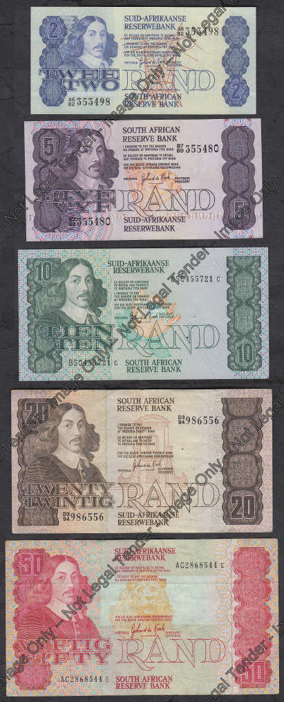 G. de Kock Type Set : R2 up to the R50 (1980s)