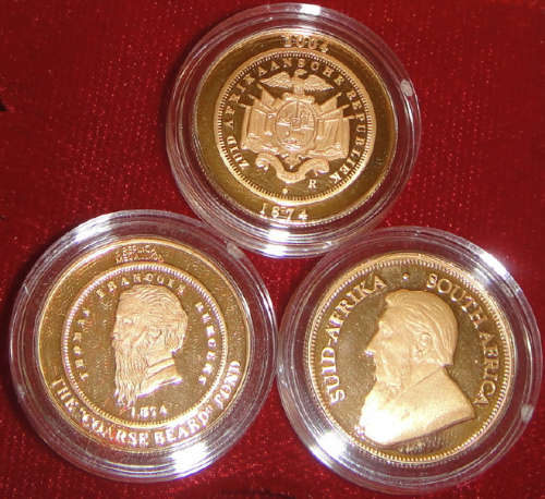 Three Quarter-Ounce GOLD Coins: 130 Years Anniversary of the Burgers Pond (1874-2004)