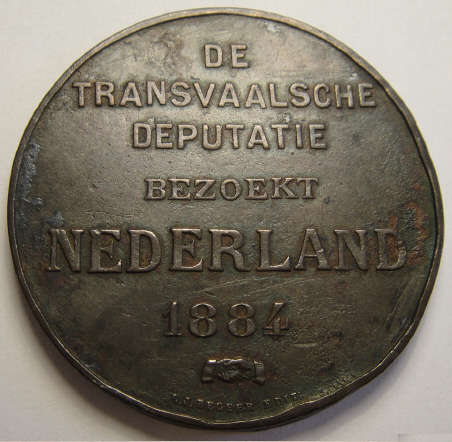 ZAR Medallion: The Transvaal Deputation to the Netherlands 1884 (Extremely Rare)