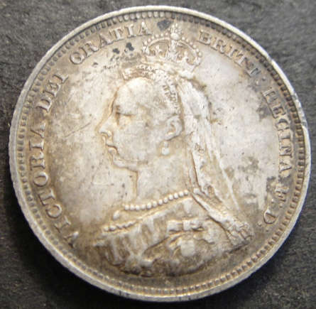 1888 Sterling Silver Shilling (1/-) of Queen Victoria