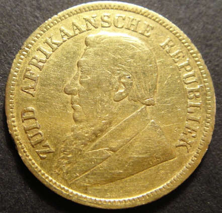 1892 GOLD Half-Pond : Z.A.R.  Paul Kruger