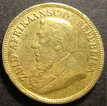 1896 GOLD Half-Pond : Z.A.R. Paul Kruger