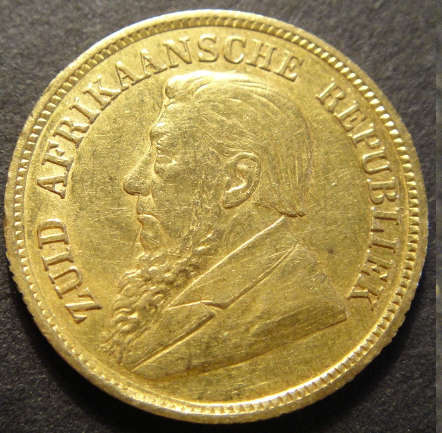 1897 GOLD Half-Pond : Z.A.R.  Paul Kruger
