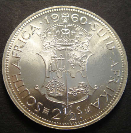 1960 MINT STATE Half Crown (2/6-): Union of South Africa