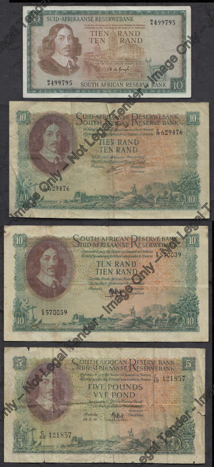 Five Pound to R10 Collection of the 1950s to 1960s